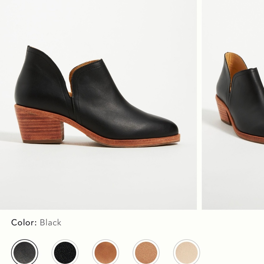 Anthropologie Nisolo Black Leather Mules with Tan Sole
